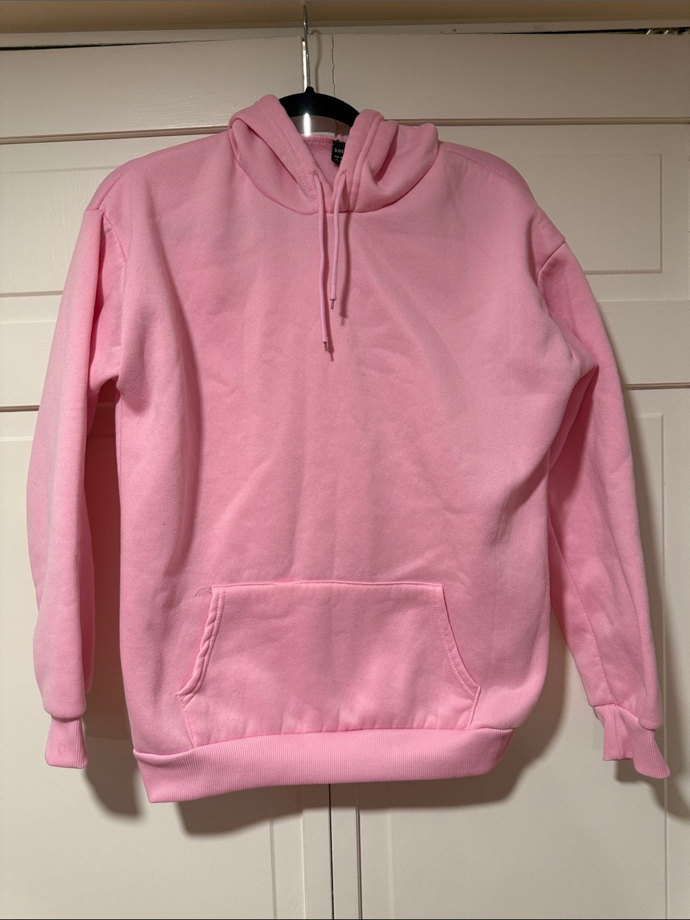 SHEIN Women’s Crewneck Hoodie Sweatshirt with front pouch in Barbie Pink size m